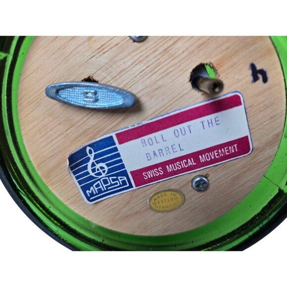 Vintage German Music Box Wine Goblet with Floral Design and Swiss Movement - Picture 7 of 9